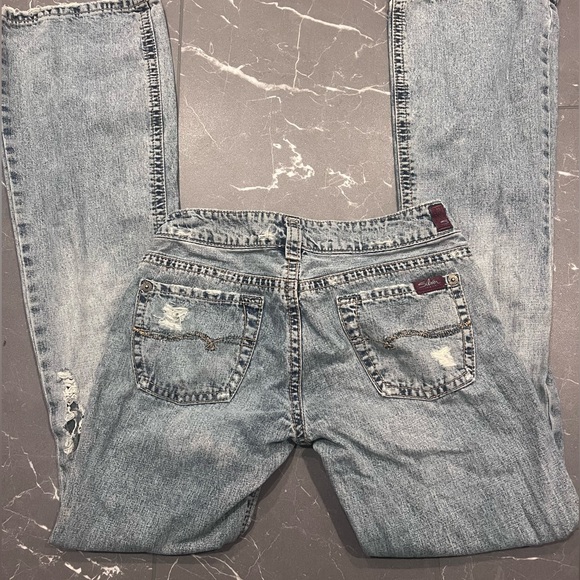 mid rise flared silver jeans - Picture 1 of 4